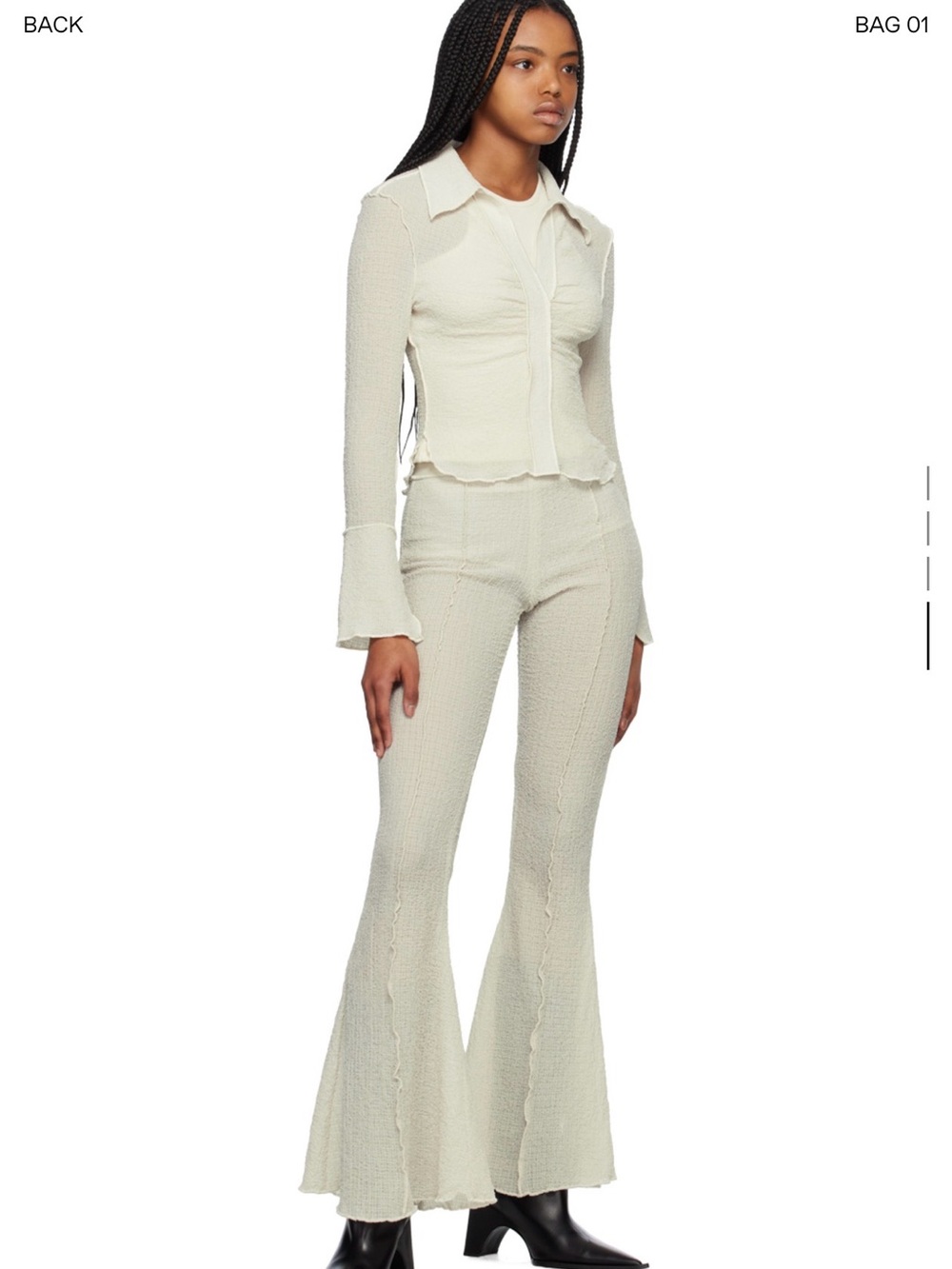 Yuzefi off white flared trousers